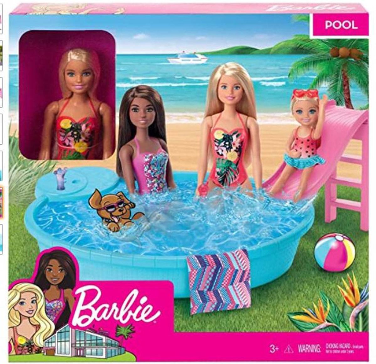 Barbie met zwembad| Barbie poppen- Zwembad feestje- Zwembad- Barbie set- Poppen- Badpak- Speelgoed- Jongens- Meisjes- Roze- kind- Zwembad- Glijbaan- Kinderen- Cadeau- Sinterklaas- Gift-Set Speelgoed poppen- Vanaf 3 jaar- Speelgoed jongens- Speelgoed